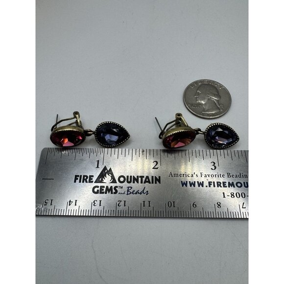 Heidi Daus Signature Style Crystal Drop Earrings Pierced With Omega Back - Picture 6 of 8